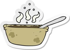 sticker of a cartoon bowl of stew vector