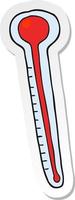 sticker of a cartoon thermometer vector