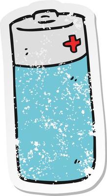 retro distressed sticker of a cartoon battery