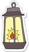 sticker of a cartoon lantern vector