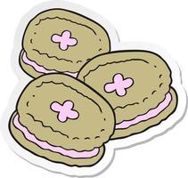 sticker of a cartoon biscuits vector