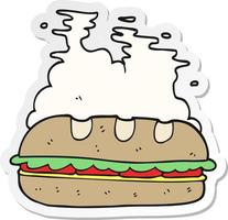 sticker of a cartoon huge sandwich vector