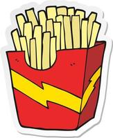 sticker of a cartoon french fries vector