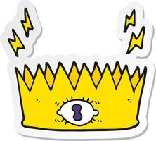 sticker of a cartoon magic crown vector