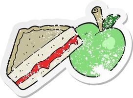 retro distressed sticker of a cartoon packed lunch vector