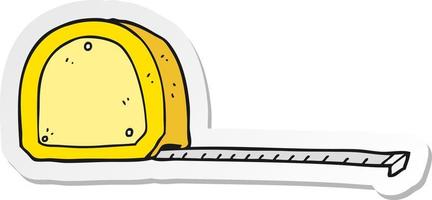 sticker of a cartoon measuring tape vector