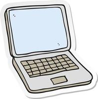 sticker of a cartoon laptop computer vector