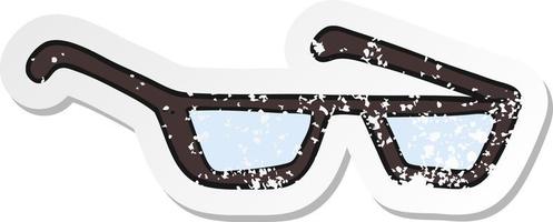 retro distressed sticker of a cartoon spectacles vector