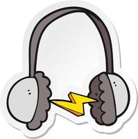 sticker of a cartoon headphones vector