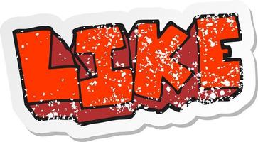 retro distressed sticker of a cartoon word like vector