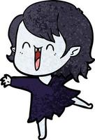 cute cartoon happy vampire girl vector