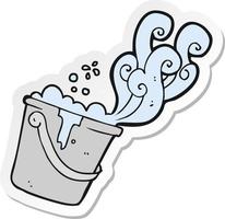 sticker of a cartoon cleaning bucket vector