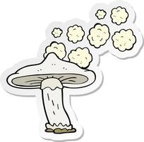 sticker of a cartoon mushroom vector