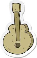 sticker of a cartoon guitar vector