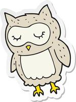 sticker of a cartoon owl vector