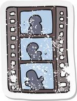 retro distressed sticker of a cartoon film strip vector