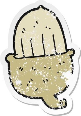 retro distressed sticker of a cartoon acorn