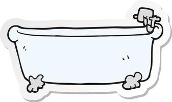 sticker of a cartoon bath vector