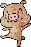 cerdo borracho de dibujos animados vector