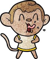 crazy cartoon monkey vector