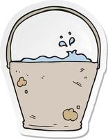 sticker of a cartoon bucket vector