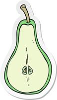 sticker of a cartoon half pear vector