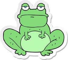 sticker of a cartoon frog vector