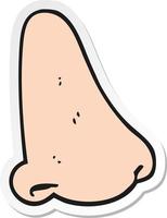 sticker of a cartoon human nose vector