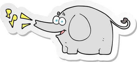 pegatina de un elefante trompeta de dibujos animados vector