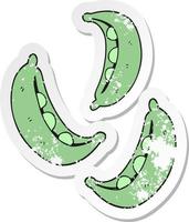 retro distressed sticker of a cartoon peas vector