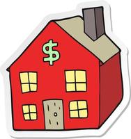 sticker of a cartoon housing market vector