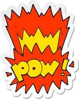 sticker of a cartoon pow symbol vector