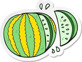 sticker of a cartoon watermelon vector