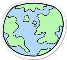 sticker of a cartoon planet earth vector