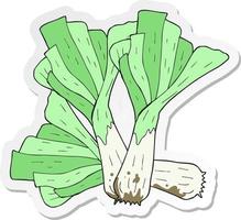 sticker of a cartoon leeks vector