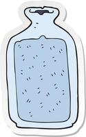 sticker of a cartoon hot water bottle vector