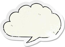 retro distressed sticker of a carton cloud speech bubble vector