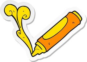 sticker of a cartoon wax crayon vector