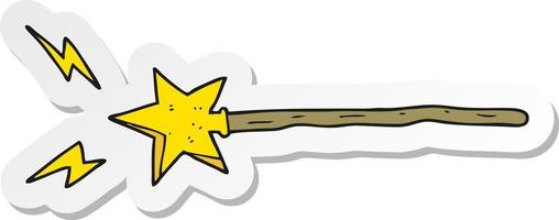 sticker of a cartoon magic wand vector