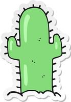 sticker of a cartoon cactus vector