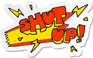 sticker of a cartoon shut up symbol vector