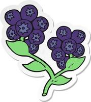 sticker of a cartoon blueberries vector