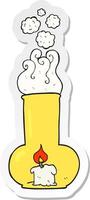 sticker of a cartoon old glass lamp and candle vector