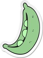 sticker of a cartoon peas vector