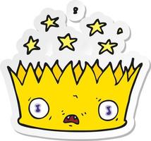 sticker of a cartoon magic crown vector