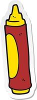 sticker of a cartoon wax crayon vector