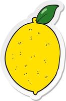 pegatina de un limón de dibujos animados vector