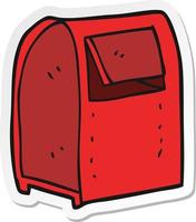 sticker of a cartoon mailbox vector