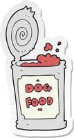 sticker of a cartoon dog food vector