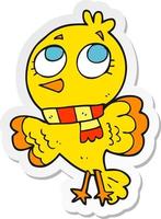 sticker of a cute cartoon bird vector